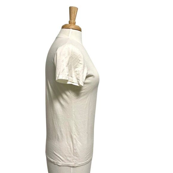 Mott & Bow Crew-Neck Marcy Tee T-Shirt Short Sleeve White size Medium - Picture 3 of 7